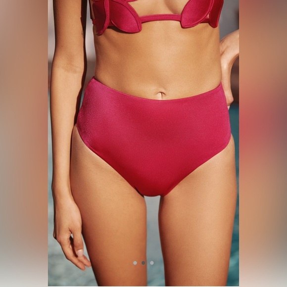 Bahia Maria x Anthropologie High-Waisted Bikini Bottoms | Pink Fuchsia | XS NWT - Picture 2 of 14